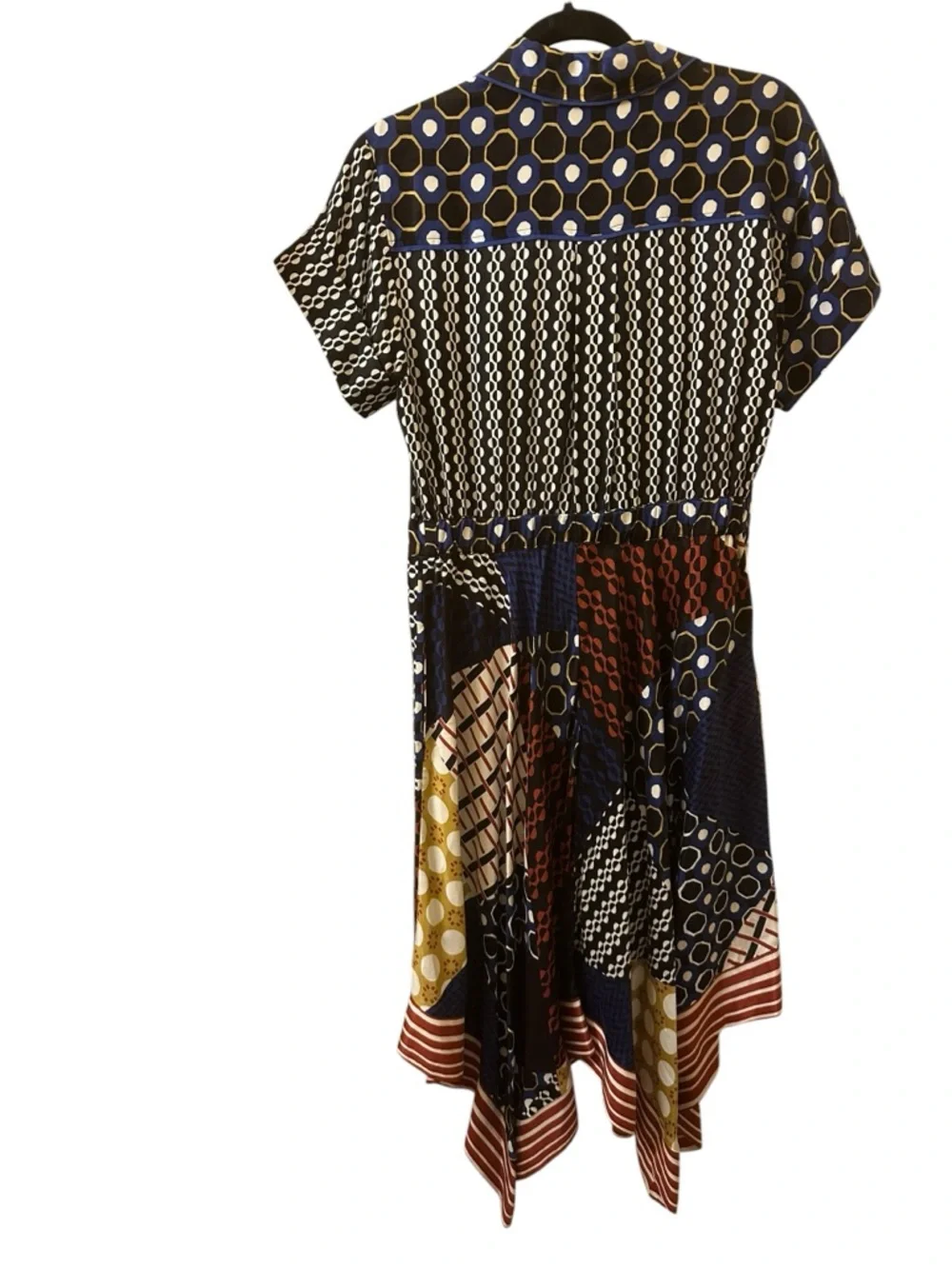 Maeve by Anthropologie Navy and Yellow Patterned Dress size S/m - Picture 4 of 13